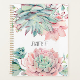 Cute roze groene succultus planner