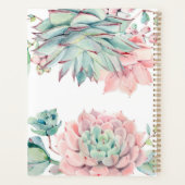 Cute roze groene succultus planner (Achterkant)