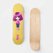 Cute roze haar aangepaste naam persoonlijk skateboard (Voorkant)