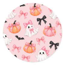 Cute Roze Halloween Geesten & Strikken Patroon Sti