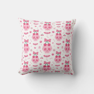 Cute Roze Halloween Schedel Worp Kussen - Kawaii C