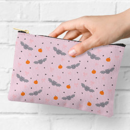 Cute Roze Halloween Vleermuis Patroon Ritssluiting Etui