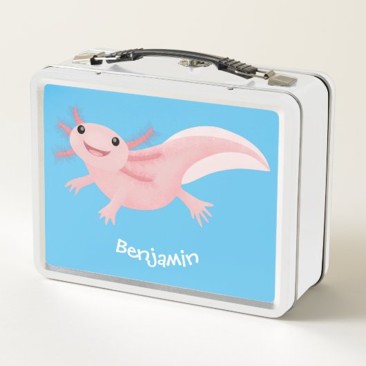 Cute roze happy axolotl (Achterkant)