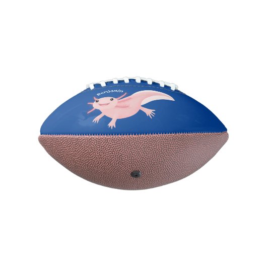 Cute roze happy axolotl american football (Gedraaid 270)