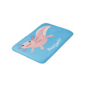 Cute roze happy axolotl badmat (Gekanteld)