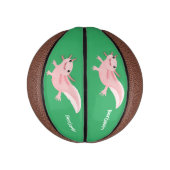 Cute roze happy axolotl basketbal (Verticaal)