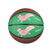 Cute roze happy axolotl basketbal (Voorkant)