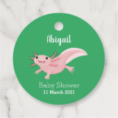 Cute roze happy axolotl bedankjes labels (Achterkant)