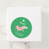 Cute roze happy axolotl bedankjes labels (In situ)