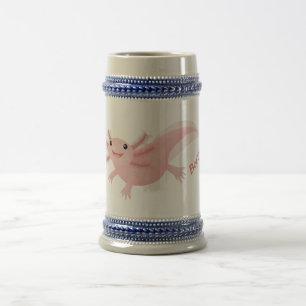 Cute roze happy axolotl bierpul