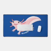 Cute roze happy axolotl bureaumat (Keyboard & Muis)