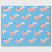 Cute roze happy axolotl cadeaupapier (Vlak)