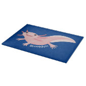 Cute roze happy axolotl cartoon snijplank (Hoek)