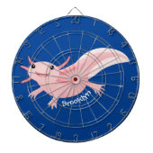 Cute roze happy axolotl dartbord (Voorkant)