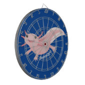 Cute roze happy axolotl dartbord (Voorkant Links)