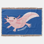 Cute roze happy axolotl deken (Voorkant)