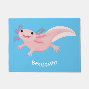 Cute roze happy axolotl deurmat