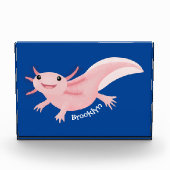 Cute roze happy axolotl fotoblokken (Voorkant)