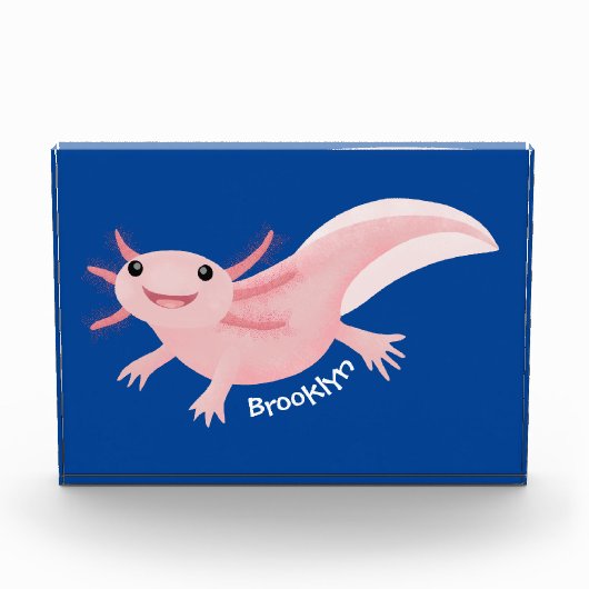Cute roze happy axolotl fotoblokken (Voorkant)