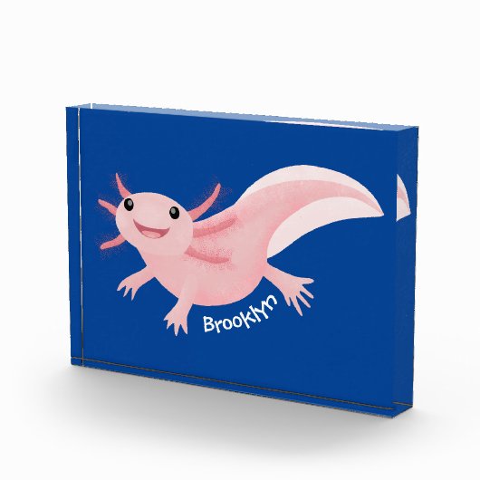 Cute roze happy axolotl fotoblokken (Rechts)