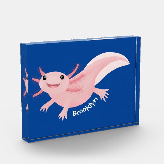 Cute roze happy axolotl fotoblokken (Links)