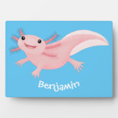 Cute roze happy axolotl fotoplaat (voorkant)