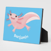 Cute roze happy axolotl fotoplaat (Zijkant)