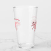 Cute roze happy axolotl glas (Links)