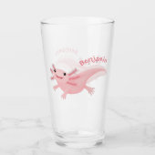Cute roze happy axolotl glas (Voorkant)