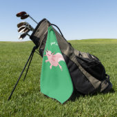 Cute roze happy axolotl golfhanddoek (Groen)