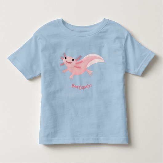 Cute roze happy axolotl kinder shirts (Voorkant)
