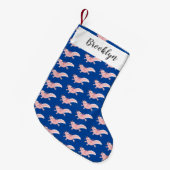 Cute roze happy axolotl kleine kerstsok (Voorkant (Hangend))