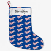 Cute roze happy axolotl kleine kerstsok (Voorkant)