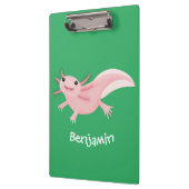 Cute roze happy axolotl klembord (Links)