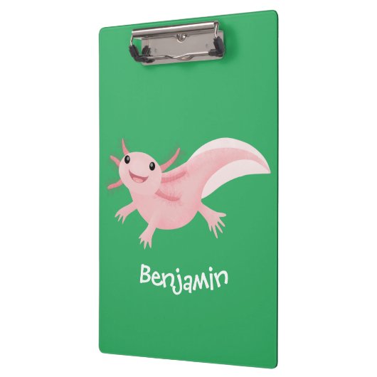 Cute roze happy axolotl klembord (Links)