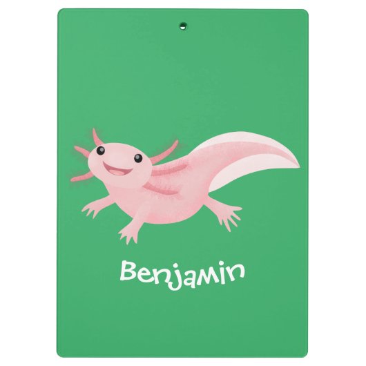 Cute roze happy axolotl klembord (Achterkant)