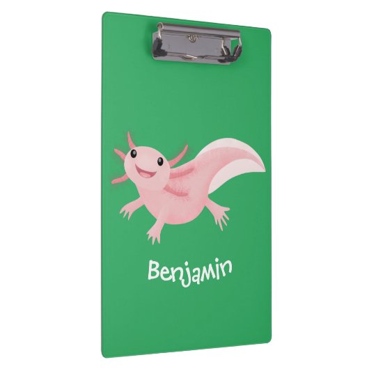 Cute roze happy axolotl klembord (Rechts)