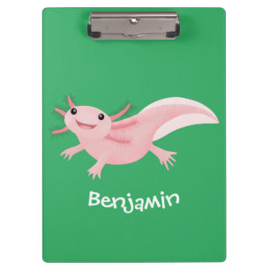 Cute roze happy axolotl klembord