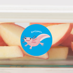 Cute roze happy axolotl labels