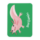 Cute roze happy axolotl magneet (Verticaal)