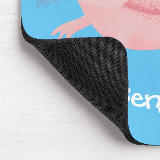 Cute roze happy axolotl muismat (Hoek)