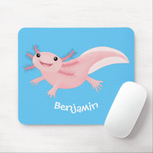 Cute roze happy axolotl muismat