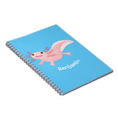 Cute roze happy axolotl notitieboek (Rechterzijde)
