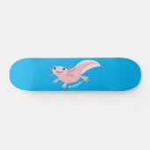 Cute roze happy axolotl persoonlijk skateboard (Horizontaal)