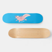 Cute roze happy axolotl persoonlijk skateboard (Horizontaal)