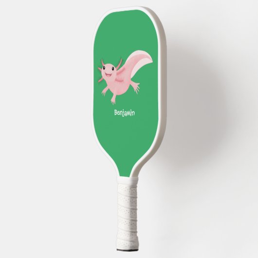 Cute roze happy axolotl pickleball paddle (Links)