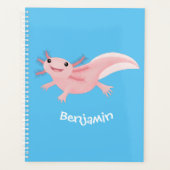 Cute roze happy axolotl planner (Voorkant)
