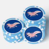 Cute roze happy axolotl poker chips (Opstapeling)