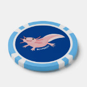 Cute roze happy axolotl poker chips (Enkel)