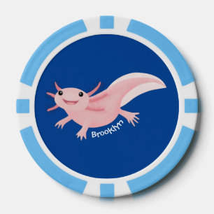 Cute roze happy axolotl poker chips